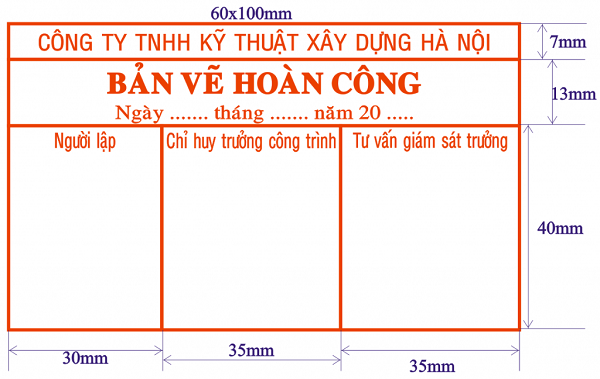 Bản vẽ hoàn công và các loại dấu bản vẽ 3 Các mẫu dấu bản vẽ phổ biến