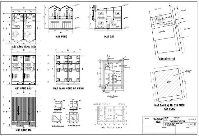 Tìm hiểu về bản vẽ xin phép xây dựng nhà phố 4 Nội dung của bản vẽ xin phép xây dựng: