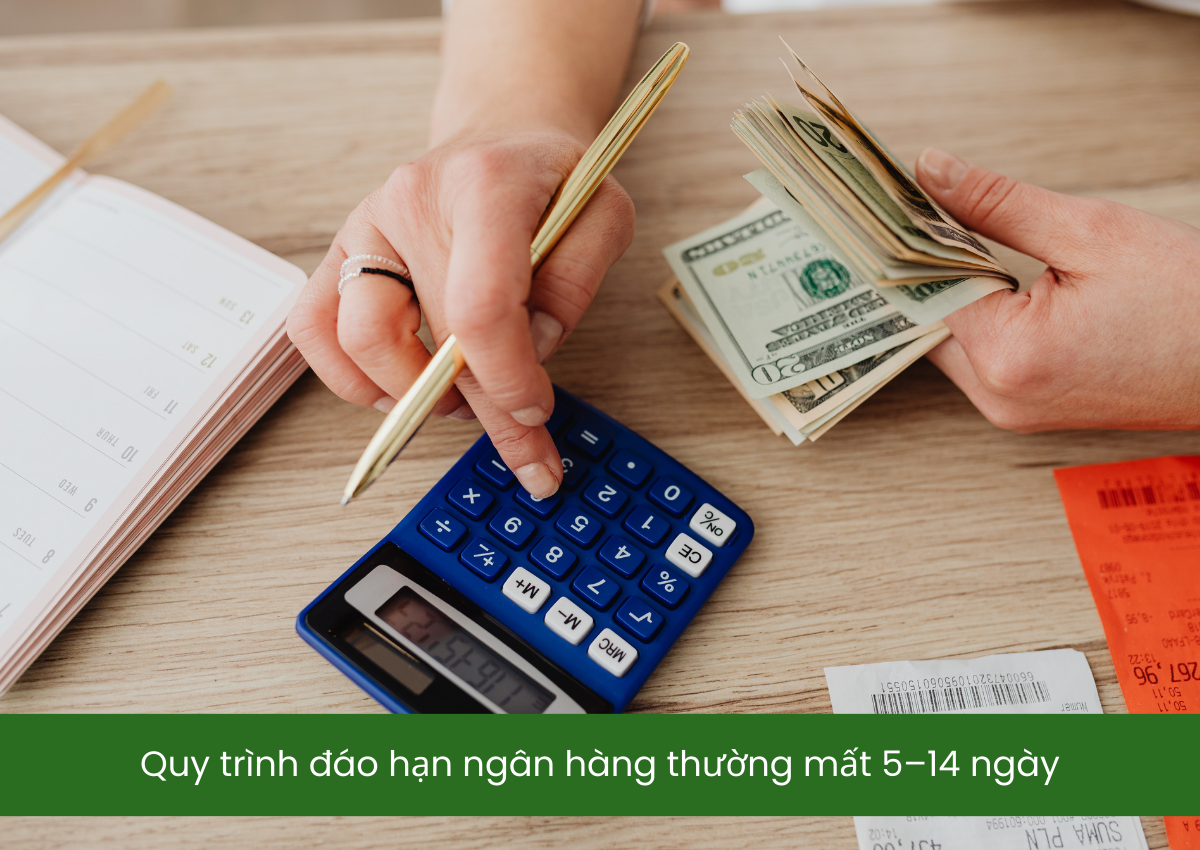 Đáo hạn ngân hàng cần gì? Những điều kiện và hồ sơ bạn không thể bỏ qua 5 Quy trình đáo hạn ngân hàng thường mất 5–14 ngày